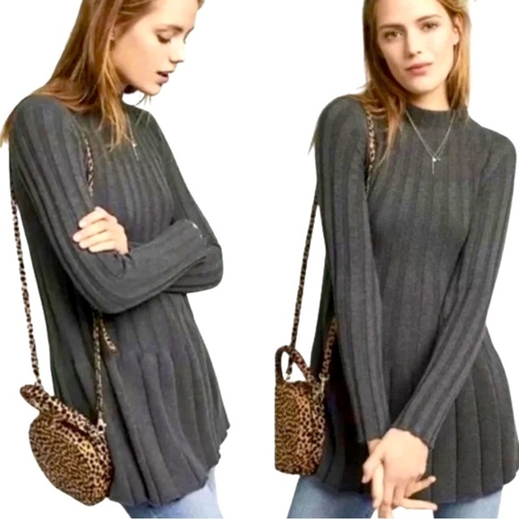 Anthropologie | Rosie Neira Thelma Ribbed Mockneck Tunic Sweater Size XS - Picture 2 of 9